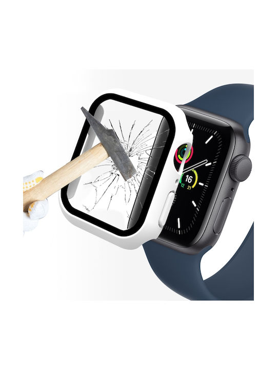 Hat-prince 2 1 Case Plastic Case in White color for Apple Watch 45mm