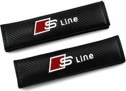 Σετ Mαξιλαράκια Ζώνης “s Line” 2τμχ Oem – Μαύρο Carbon