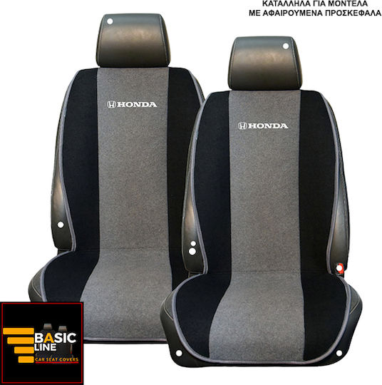 Set Autositzlehnen 2Stück Handtuch 100% Baumwolle Gray / Schwarz