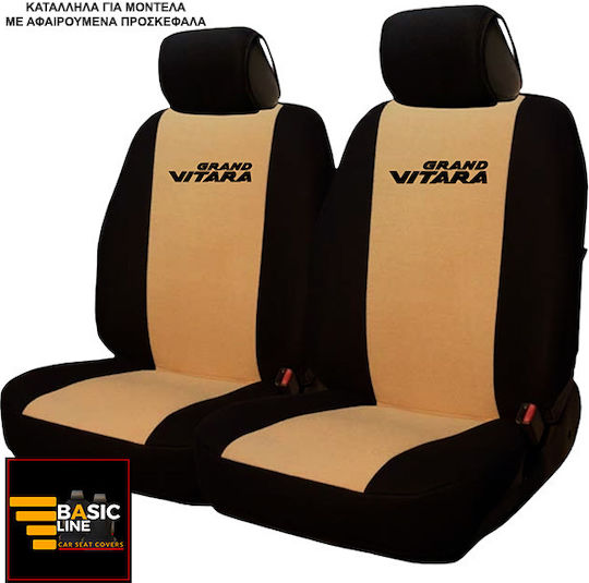 Huse Față Auto 2buc Prosop Bej / Negru