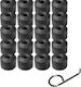 Bolt Caps 17mm Volkswagen 20 Pieces Black Znc-018