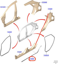 Ford Λάστιχο Πόρτας με τοποθέτηση Πίσω Αριστερά Ford Puma 2416846