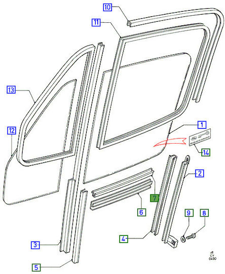 Ford Türdichtung Gummi Ford Transit 4043232
