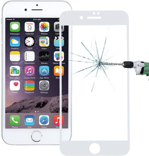 3D Vollflächig gehärtetes Glas Weiß (iPhone SE 2022 / 2020 / 8 / 7)