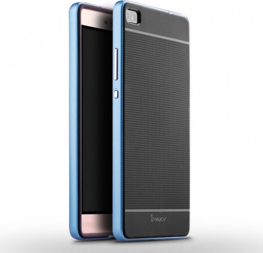 iPaky Hybrid Umschlag Rückseite Silikon / Kunststoff Blau (Huawei Ascend P8)