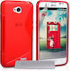 YouSave Accessories Back Cover Silicone Set with Glass Red (LG L70)