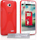 YouSave Accessories Back Cover Silicone Set with Glass Red (LG L70)