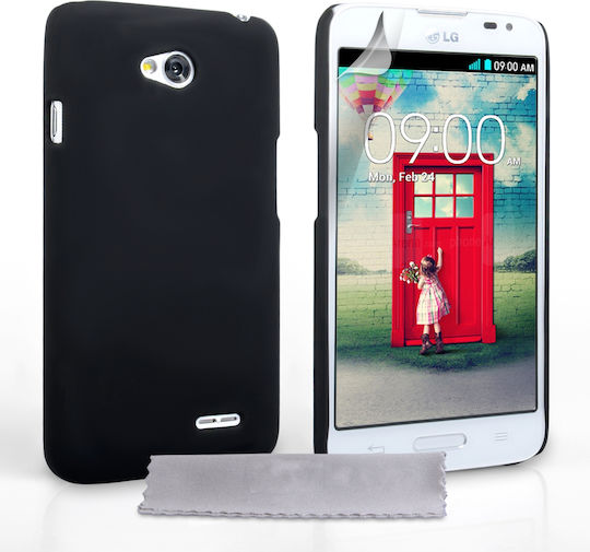 YouSave Accessories Back Cover Set with Glass Black (LG L70)
