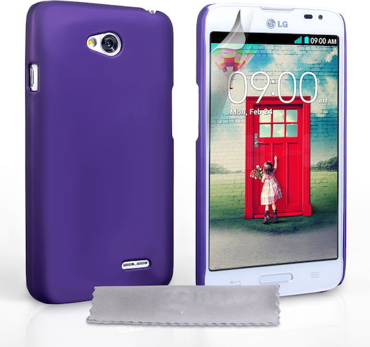 YouSave Accessories Back Cover Set with Glass Purple (LG L70)