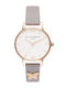 Olivia Burton Damen Uhr mit Gray Lederarmband