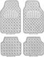 Set of Front and Rear Mats Universal 4pcs Silver