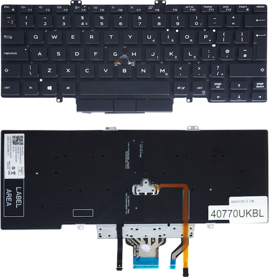 Tastatură Laptop Dell Latitude 5411 5410 5401 5400 7400 Dual Point 3t97g 03t97g H2dxx 0h2dxx 3t97g 03t97g 7d2r0 07d2r0 UK Fără Cadru Retroiluminată Cu Pointer Neagră Cod 40770ukbl