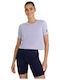 Functional Women's Athletic Blouse Short Sleeve Light Blue