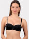 Balconette Push Up Balconette Strapless Bra Black