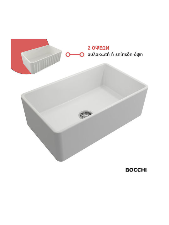 Bocchi Vasul Chiuvetă Porțelan L76xW46cm Alb