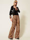 Women's Fabric Trousers Leopard Animal Print