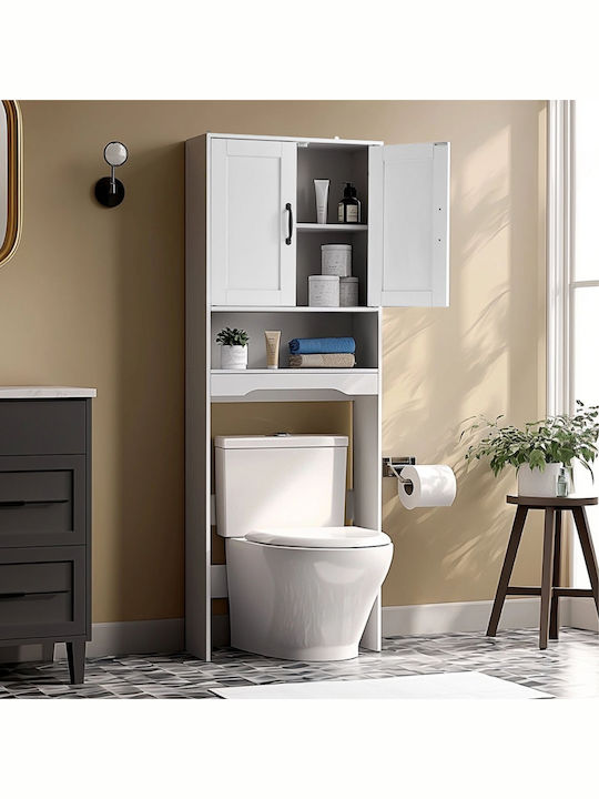 Vevor Επιδαπέδια Ραφιέρα Μπάνιου Ξύλινη 60x21x165.1cm Λευκή