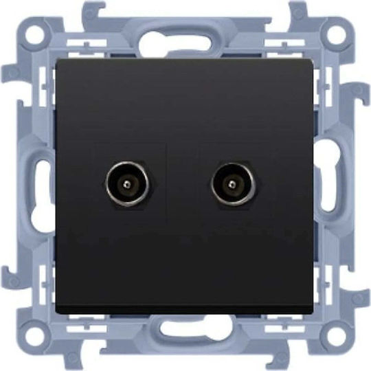 Kontakt-Simon TV-Buchse Grundlegend in Schwarz Farbe CASF2.01/49