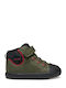 Baby Gisli Leather Kids Boots with Velcro Green