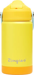 Sticlă pentru Copii Zingies Luca din Oțel Inoxidabil 350ml 12oz Galben