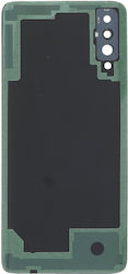 Samsung Galaxy A70 Battery Door + Battery Door Adhesive + Back Camera Lens Bezel Black Oem