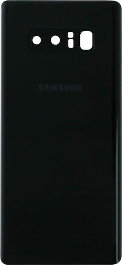 Samsung Galaxy Note 8 Battery Door + Battery Door Adhesive + Back Camera Lens Bezel Camera Lens Black OEM