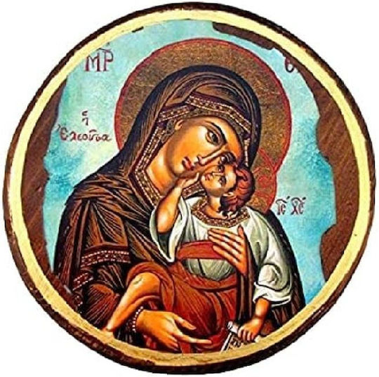Icoană Din Lemn Fecioara Maria & Iisus Hristos St2 17cm