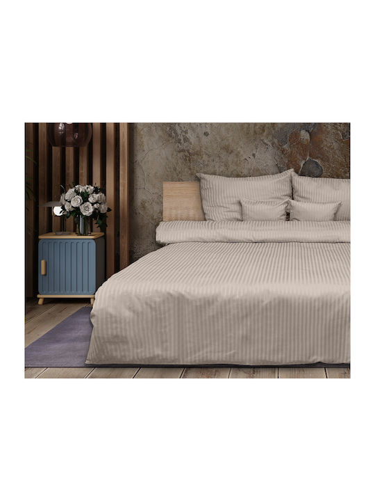 Matex Duvet Cover Set Cotton Double with 2 Pillowcases 200x220 Beige