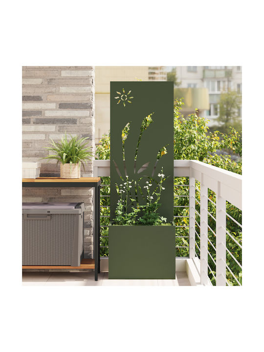 vidaXL Γλάστρα Μεταλλική Λαδί 50x140x140εκ.