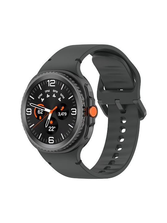 Techsuit Gray Silicone Strap Wearable Straps Samsung Galaxy Watch8 Watch8 Classic