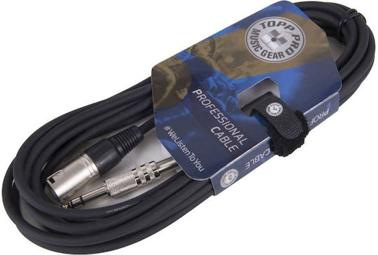 Topp Pro Cablu XLR de sex masculin - 6,3 mm de sex masculin Negru 10m MC02LU10