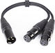 Master Audio Cable XLR female / XLR male - 2 x XLR female Μαύρο 0.3m CY100