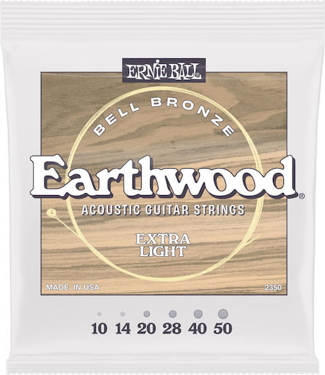 Ernie Ball Earthwood Set of Bronze Acoustic Guitar Strings 10 - 50