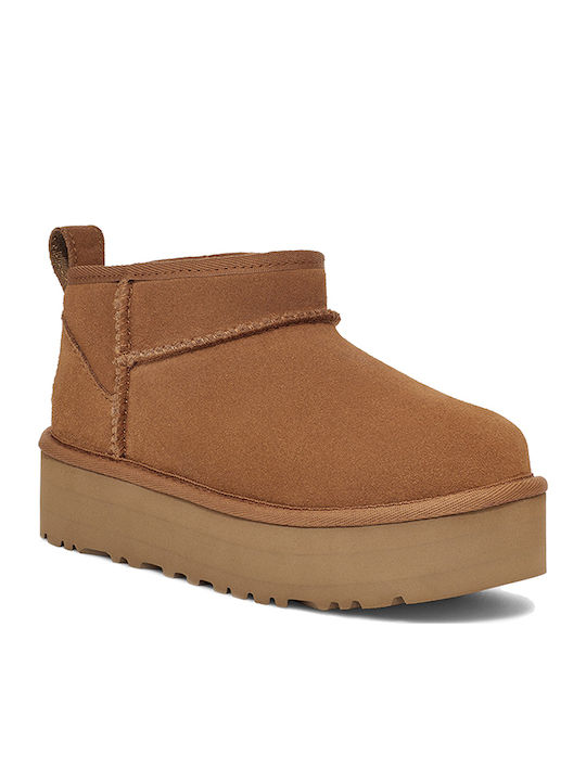 【mili❣️】UGG UGG Classic Ultra Mini Ghete Copii din Suede Maro 1157791K-CHE