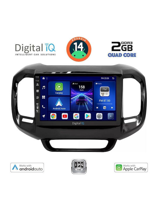 Digital IQ Car Audio System for Fiat Toro 2017 (Bluetooth/USB/WiFi/GPS/Apple-Carplay/Android-Auto) with Touch Screen 9"