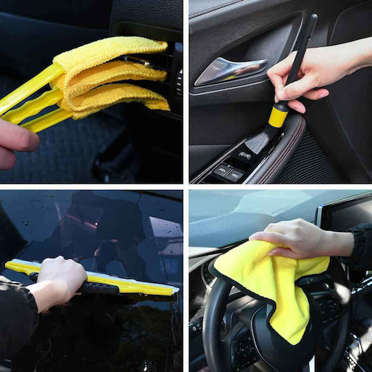 vidaXL Perii de Curățare pentru Materiale plastice pentru interior - Tabloul de bord Auto 19buc