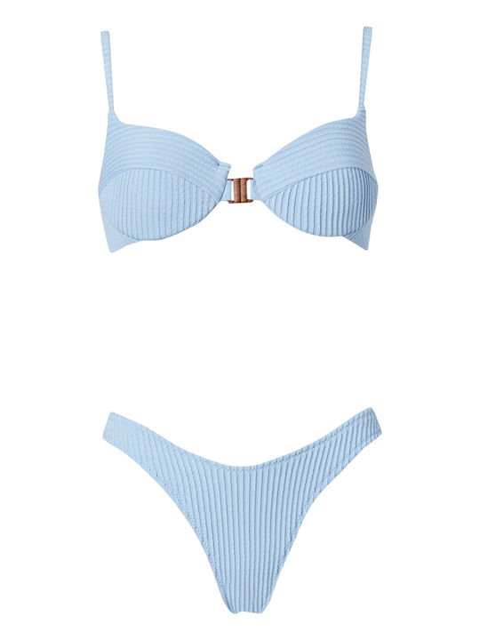 Stefania Frangista Bikini-Set mit Leichter Verstärkung Brasilien Hellblau