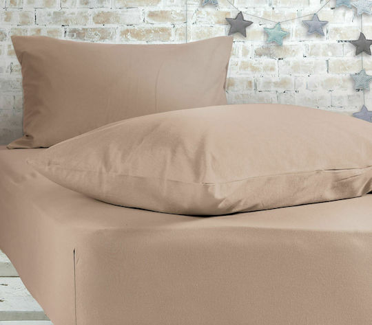 Nef-Nef Homeware Jersey Σεντόνι Υπέρδιπλο με Λάστιχο 160x200+30εκ. 730 Beige