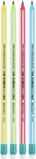 Bic Creion Evolution Stripes Radieră-4 Culori 1buc Alegere Aleatorie #8960342