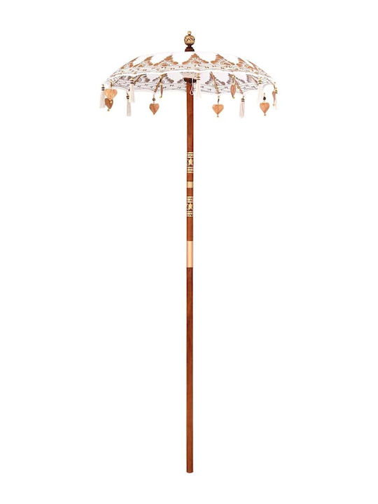 Umbrelă Rotundă Din Lemn Bej Φ2.6xÎ2.6m