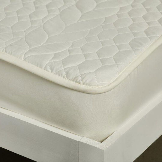 Whitegg Προστατευτικό Επίστρωμα King Size με Φούστα Εκρού 180x200+30εκ.