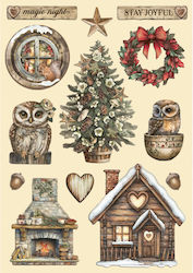 Wooden Craft Decoration A5 Stamperia Owl's House