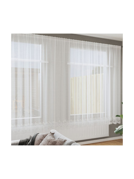 vidaXL White Window Curtain with Pencil Pleat 600x220cm