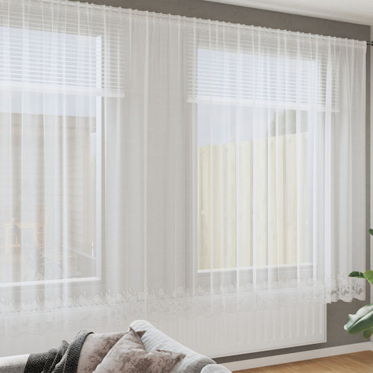vidaXL Vorhang für Fenster mit Bleistiftfalten Weiß 600x220cm