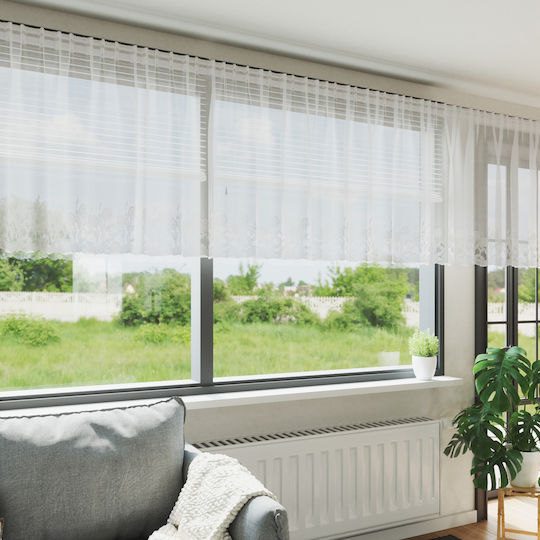 vidaXL Vorhang für Fenster mit Bleistiftfalten Weiß 400x100cm