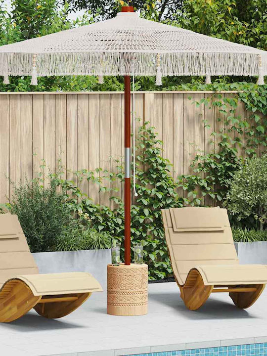 Umbrella Floor Round Wooden Beige D2.5m