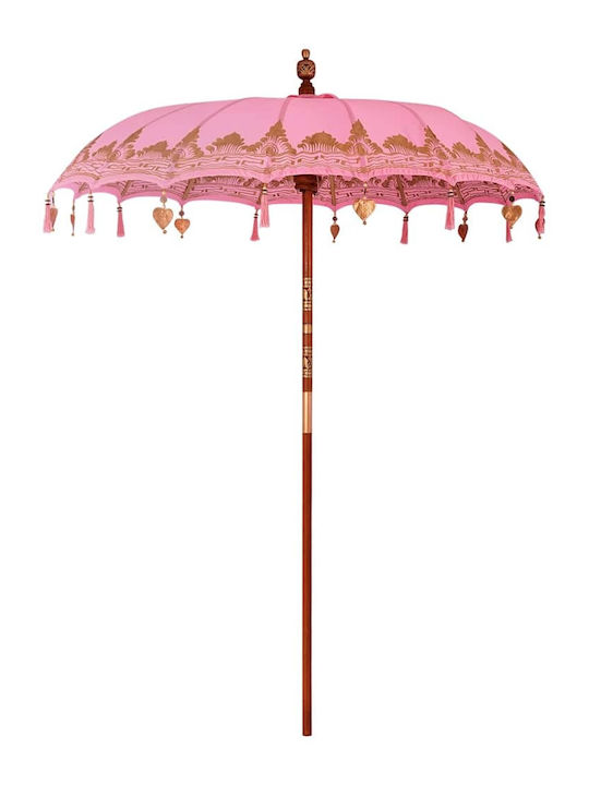 Umbrelă Rotundă Din Lemn Roz Φ2.6xÎ2.6m