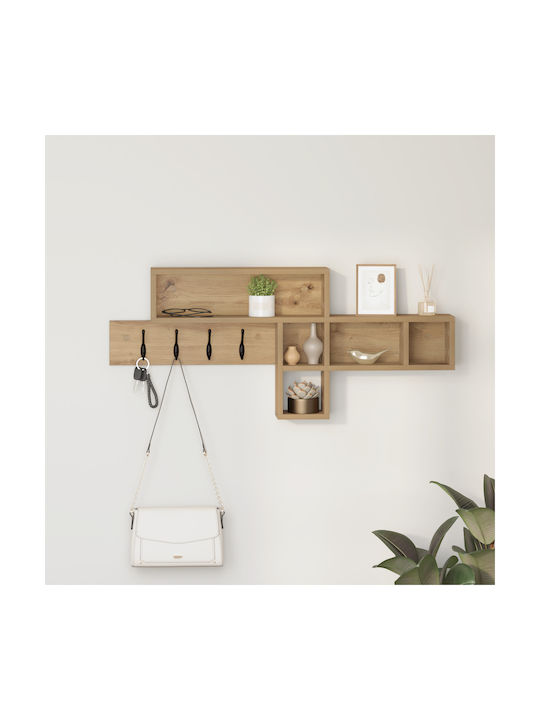 vidaXL Wooden Wall Hanger Brown 100x12cm 1pc