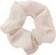 Handmade Hair Scrunchy Beige Gold Thread