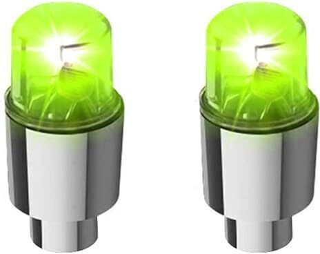 Fire Flys Wheel Tire Valve Cap Flash Led 2 Pieces Green